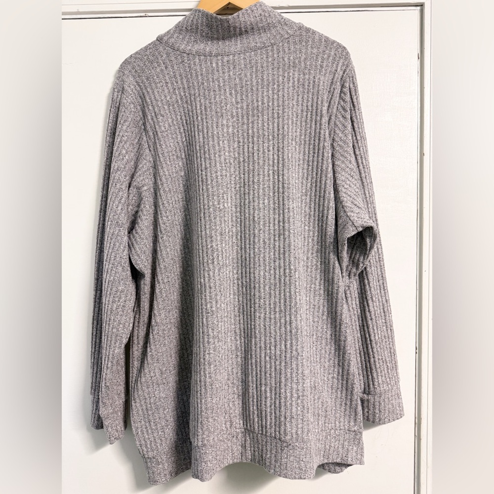 Torrid Ribbed Half Zip Sweater 5X Heather Gray Oversized Plus Pullover - Picture 10 of 15